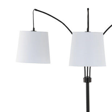 Sylva 72.5" Mid-Century Modern Head-Adjustable Iron LED Arc Floor Lamp - JONATHAN Y